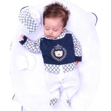 Imagem de Saída de Maternidade Menino Aconchego Príncipe Urso Branco 04 Peças P 