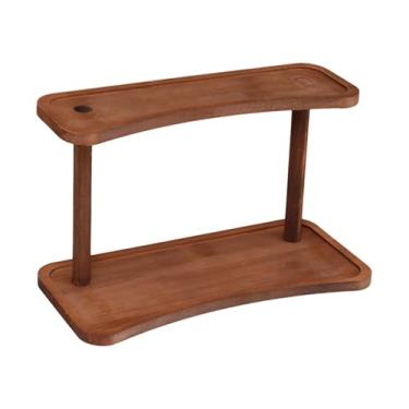 Imagem de DimyFew Organizador de Mesa, Prateleiras de Escritório, Suporte Prático Multiuso para Artigos de Papelaria, Organizador de Cosméticos para de Escritór, marrom escuro, Tamanho real