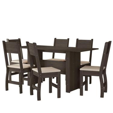 Imagem de Kit Mesa de Jantar Milano 155x68 cm com 6 Cadeiras Milano
