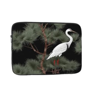 Imagem de Capa para laptop, guindaste japonês e pinho, bolsa de transporte para computador, capa protetora para notebook de 13 polegadas