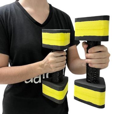 Imagem de Par Halteres Aquáticos Hidroginástica EVA 1 A 2 Kg DF4011-BK Preto/Ama
