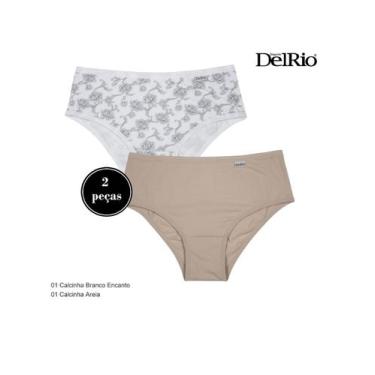 Imagem de Kit/2 Calcinha Delrio 50368 Feminina Básica Cotton T. P/GG, G, D5, Bra