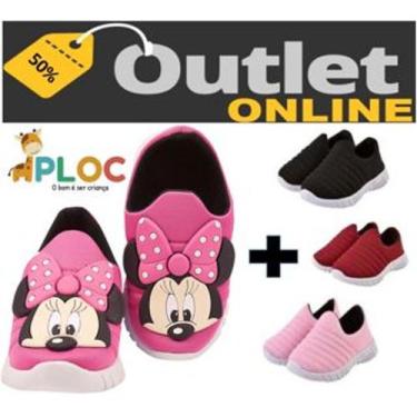 Imagem de KIT 2 PARES TÊNIS Infantil PLOC P03 - MINNIE POÁ - PINK + P-26 BORDADO