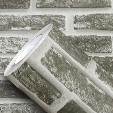 Imagem de Revestimento Adesivo Tijolinho Cinza Autocolante 3D Realista P/Sala Cozinha Quarto Lavável