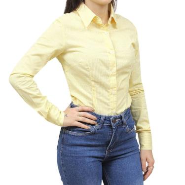 Imagem de Camisa Xadrez Feminina Amarela Classic 38227