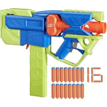 Imagem de Nerf N Series Lançador motorizado Sprinter com clip removível e 16 dardos de espuma, brinquedo para meninos e meninas, para crianças acima de 8 anos