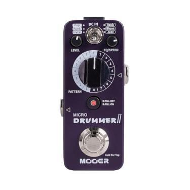 Imagem de Mooer Pedal Micro Drummer MDM2 | para Guitarra e Baixo, 48 Grooves, 8 Estilos Rítmicos, Controle de Volume e BPM, Compacto, Alimentação 9V DC