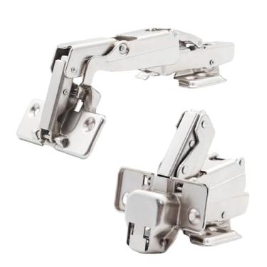 Imagem de Adyoney 2 peças de dobradiças de armário de meia sobreposição de 165 graus, dobradiça Susan preguiçosa, dobradiça de fechamento suave, dobradiças hidráulicas ocultas sem moldura para canto, cozinha