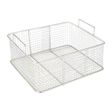 Imagem de Fxzqgnh Cesto de Drenagem para Fritadeira, Cesto para Batatas Fritas, Multifuncional, com Alça Dupla, Rede de aço Inoxidável para Batatas Fritas, 35x25x10cm