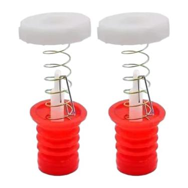 Imagem de AFXGUSD 2 Peças de Reposição para Válvula de Drenagem de Máquina de Lavar, Plugue de Vedação de Borracha Universal, Plugue de Mola de Vedação de água para Máq, Vermelho, Tamanho real