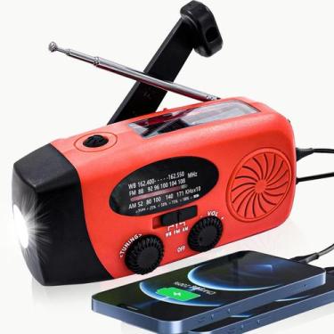 Imagem de Rádio meteorológico de emergência Rumenglai portátil 2000mAh com energ