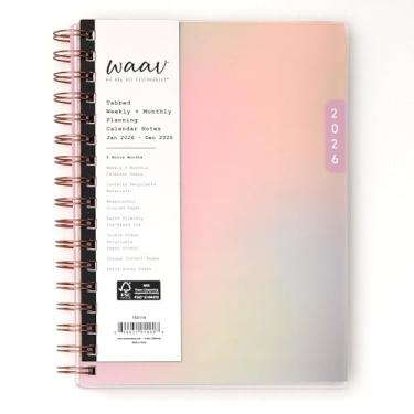 Imagem de Blue Sky Calendário semanal e mensal WAAV 2026, janeiro de 2026 a dezembro de 2026, 15 x 22 cm, capa flexível, encadernação de fio duplo durável, bolso de armazenamento, inclui 20 folhas de notas