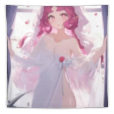 Imagem de LIEGBMEU Sexy Bikini Hot Anime Girl Tapeçaria 152.4 cm x 152.4 cm Interior Exterior Wall Quilt Art Decoração de Tapeçaria Caprichosa, AF283