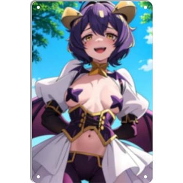 Imagem de DKLOWK Sexy Bikini Anime Girl Cute Hot Metal Poster Tin Art Decor Placa para Casa Bar Clube Quarto Banheiro Homem Caverna Otaku 20 x 30 cm
