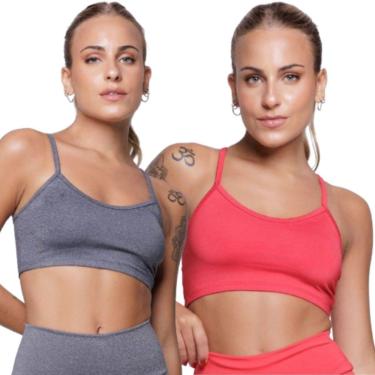 Imagem de KIT 2 Top Fitness Alça Fina Serra e Mar Modas Nadador Roupa Para Academia Treino Moda Feminina-Feminino