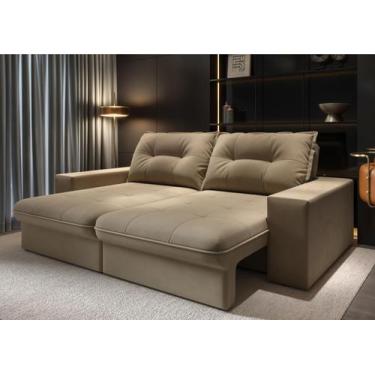 Imagem de Sofá Toscana 3 Lugares Retrátil e Reclinável Suede 200cm - CIALAR MÓVE