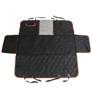 Imagem de Diydeg Extreceu do Banco Traseiro para Cães, Cobertura à Prova D'água de Pano de Pano Oxford, Extensor de Cães Backseat Backsender (Borda laranja com cinto de segurança)
