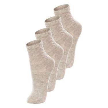Imagem de Kit com 4 Pares de Meias Infantil Cano Médio Lupo 2727-088, Bege, 24-2