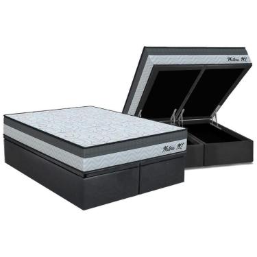 Imagem de Conjunto Box Baú Queen: Colchão Molas Orthoflex D33 Matera Ml + Base Crc Suede Gray (15...
