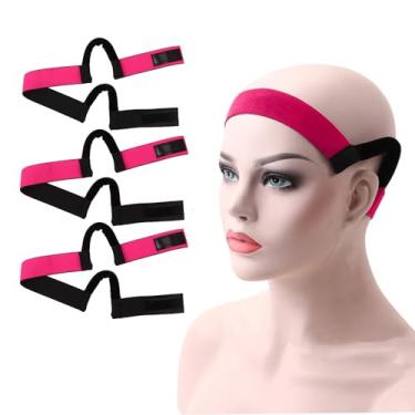 Imagem de Boyiexin 3 faixas de peruca de derretimento indolor para renda frontal, faixa de cabelo derretida sem orelha com gancho de orelha, faixa de derretimento de borda para perucas montadas na borda (rosa