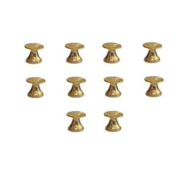 Imagem de 10 Puxador Dourado Redondo para Armário, Porta e Gaveta - Compras Fáce