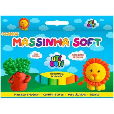 Imagem de Massa de modelar UtiGuti com 12 cores 180g