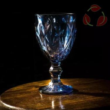 Imagem de 2 Taça Bico de Abacaxi Azul Vinho Água Suco 300ML - Ecos, Diamante