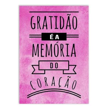 Imagem de Placa Decorativa Gratidão É A Memoria Do Coração Frases Decoração Poster Quarto Sala