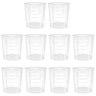 Imagem de QIRUIRED 10 copos medidores de plástico PP de 30 ml, pequenos copos graduados líquidos para cozinha, cozinhar, resina epóxi, laboratórios e medicamentos