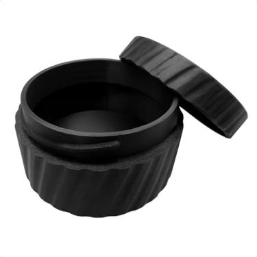 Imagem de Porta Brinco Bijuterias Pequeno Moderno Elegante Caixa Organizador Com Tampa Penteadeira Decoração (Preto)