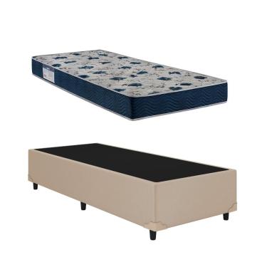 Imagem de Cama Base Box Solteiro Bege Colchão ISO 60 D28 - Ortobom