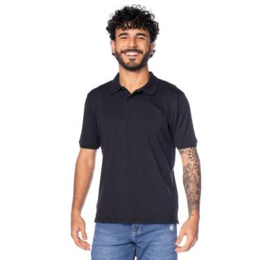 Imagem de Camisa Polo Masculina Balboa Algodão Pima Básica Preta, Preto, GG