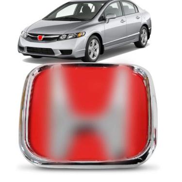 Imagem de Aplique Emblema Grade Civic 04 A 06 Fit 04 A 08 Vermelho - SP ACESSÓRI