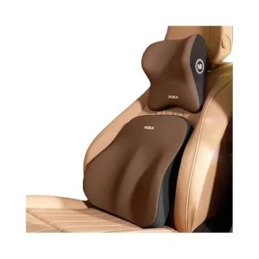 Imagem de Almofada De Pescoço Em Espuma De Memória Com Suporte Lombar Para Carro