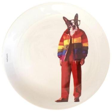 Imagem de Prato De Porcelana Cachorro Boston Terrier Fashion - 27,5 Cm - Plates 