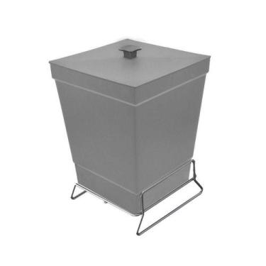 Imagem de Lixeira Para Banheiro De Plástico Com Suporte Apoio - Stolf Cinza