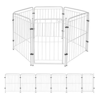 Imagem de Cercado para Pet 5 Módulos Portão 83cm Utilyse Branco Preto Chiqueirin