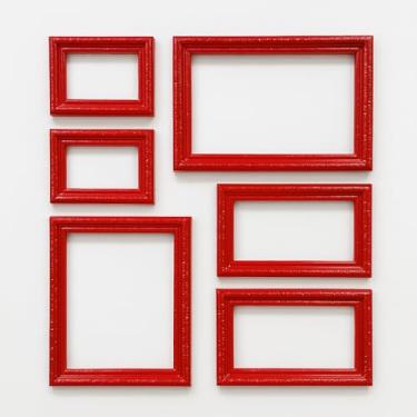 Imagem de Moldura A4, Kit 6 Molduras, Tamanho 10x15 + 15x21 + 21x30(VERMELHO)