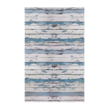 Imagem de LedBack Capas de encosto de cabeça com estampa de prancha de madeira azul para poltronas reclináveis, capas universais para encosto de cabeça para sofá de escritório, capa protetora