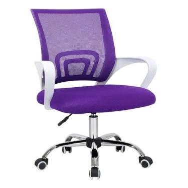 Imagem de Cadeira de Escritório Ergonômica Stoel Start Home Office Confortável Secretária Giratória Encosto Respirável Mesh (Roxa)