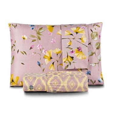 Imagem de Jogo De Lençol Casal Box Queen 3 Peças Tecido Estampado Bouti - Bia En