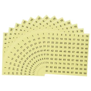 Imagem de Mini Skater 25 folhas de vinil 1 a 100 adesivos com números consecutivos pequenos adesivos redondos para organizar caixa de armazenamento armário sala de aula escritório casa (transparente, 0,4