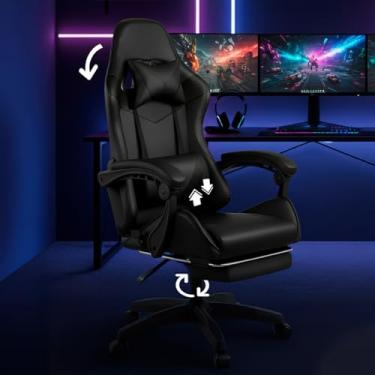 Imagem de Cadeira Escritório Gamer Reclinável Ergonômica Profissional (Preto)