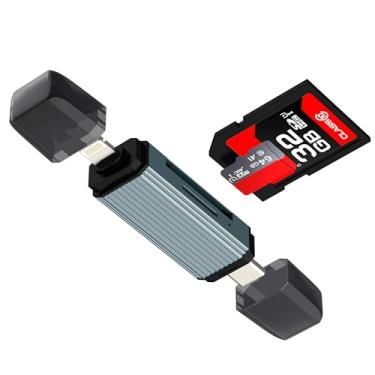 Imagem de Leitor de cartão SD USB C Lightning para adaptador TF (2 em 1) para iPhone 16 15 câmera digital Memory Stick telefone para Apple para iPad, Android, MacBook, transferência, acessórios de computador