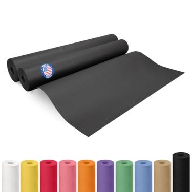 Imagem de Rolo de papel preto 61 cm x 3048 cm (30 m), pacote com 2 - Papel Kraft de 22,7 kg de espessura feito nos EUA para embalagem, envio, embrulho, artesanato, artes, festa de aniversário - Material de
