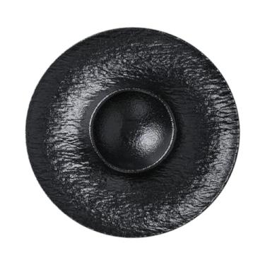 Imagem de ＫＬＫＣＭＳ Prato de cerâmica com divisórias para lanches e compartimento para molho, prato elegante para bolinhos, travessa para servir frango frito, aperitivo, Preto