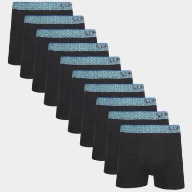 Imagem de Kit Cueca Boxer Lupo Masculina - 10 Peças, Preto, M