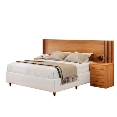 Imagem de Cabeceira Valência Ripada E 2 Mesas De Cabeceiras Benetil Cinamomo