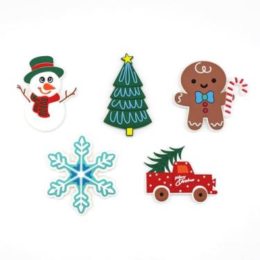 Imagem de HYB KUAJI Pacote com 5 pingentes de bolsa para sacolas - Acessórios de bolsa de praia personalizados DIY intercambiáveis para mulheres (XMAS)