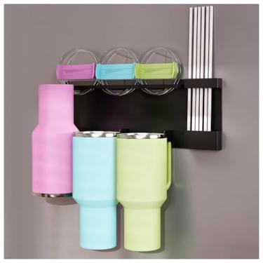 Imagem de Suporte magnético para copos Stanley de 30 e 1,18 ml, organizador magnético de copos para geladeira e superfícies de metal, organizador de copos magnético forte para copos Stanley, copos, canecas e